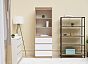 Челси Стеллаж (Ш) (Белый глянец, Дуб сонома)