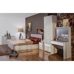 Спальня Элен -01 Ясень Шимо светлый/Белый глянец