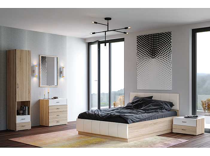 Спальня Линда-02 Дуб Сонома/Белый