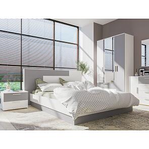 Спальня Локи Белый премиум/Серый шифер