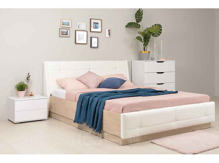 Спальня Муссон Дуб Эндгрейн/Белый глянец