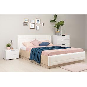 Спальня Муссон Дуб Эндгрейн/Белый глянец