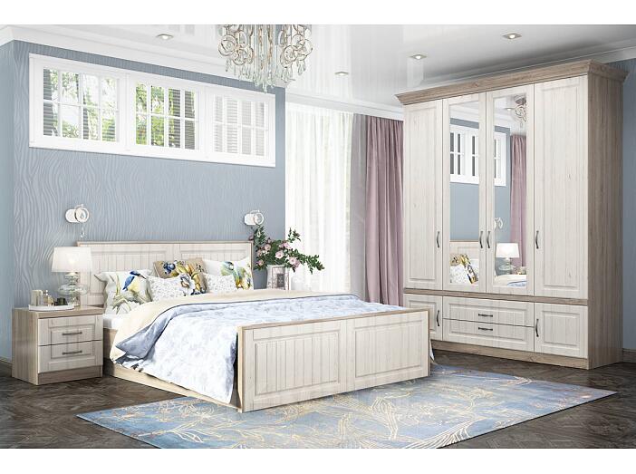 Спальня Соната Дуб Сонома/Andersen Pine White