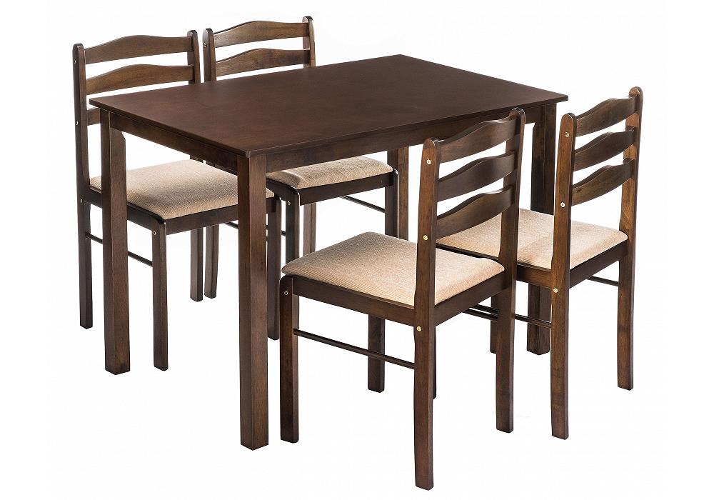 Обеденная группа Starter (стол и 4 стула) oak/beige обеденная группа для столовой и гостиной обеденная группа прима венге дуб молочный бежевый кожзам