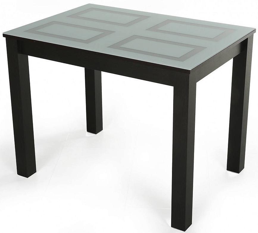 Стол Ривьера-1 обеденный венге/белый/венге квадраты 1000*700 кухонный стол ведичи венге дуб сонома