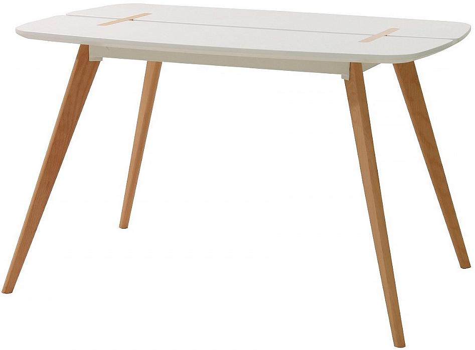 Стол обеденный OXALIS 120 белый/массив бука солонка деревянная 4 3х 8 5 см массив бука