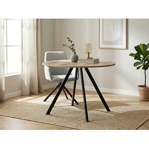 Стол деревянный Баргел 90х90х75 дуб делано / черный