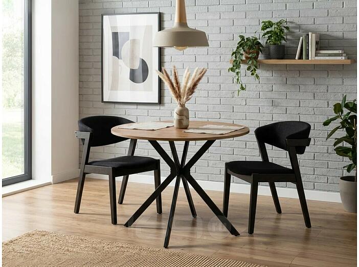 Стол деревянный Орион 90 / 130 дуб крафт золотой / черный матовый