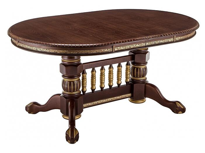 Стол  Кантри 160 орех с золотой патиной
