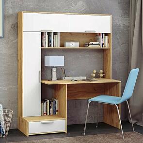 Лайт Стол письменный 03.243 Н Дуб Золотой CRAFT, Белый премиум