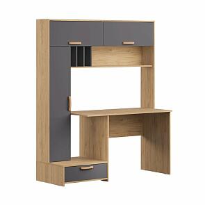 Лайт Стол письменный 03.243 Н Гикори Рокфорд Натуральный KO86 PW, Темно - серый U2601