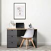 Остин Стол письменный 12.159 Серый Графит 0162 РЕ, Дуб Золотой CRAFT, графит ZB 856-2 ПВХ