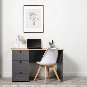 Остин Стол письменный 12.159 Серый Графит 0162 РЕ, Дуб Золотой CRAFT, графит ZB 856-2 ПВХ