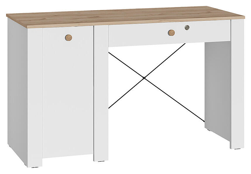 Джастин Стол письменный 12154 Белый шагрень Дуб Белый Эксклюзив 6391₽