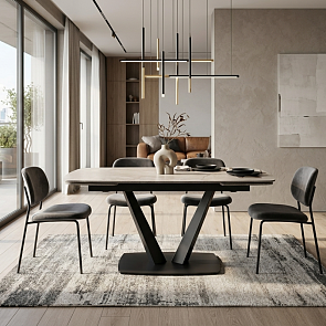 Стол ALATRI 120 GLOSS AMBER JADE SOLID CERAMIC / BLACK, ®DISAUR