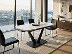 Стол ALATRI 120 GLOSS STATUARIO WHITE SOLID CERAMIC / WHITE, ®DISAUR