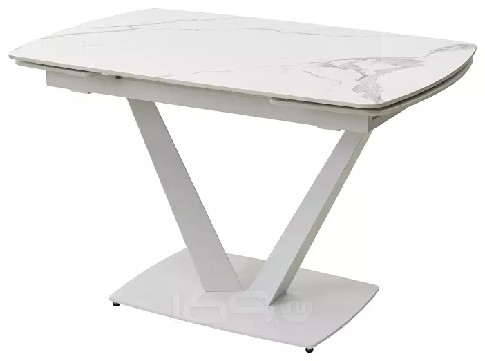 Стол ALATRI 120 GLOSS STATUARIO WHITE SOLID CERAMIC / WHITE, ®DISAUR