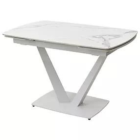 Стол ALATRI 120 GLOSS STATUARIO WHITE SOLID CERAMIC / WHITE, ®DISAUR