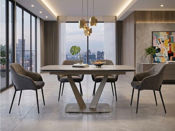 Стол ALATRI 120 MATT LATTE STONE SOLID CERAMIC / TAUPE, ®DISAUR