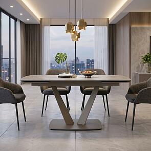 Стол ALATRI 120 MATT LATTE STONE SOLID CERAMIC / TAUPE, ®DISAUR