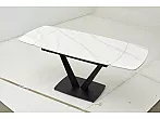 Стол ALATRI 120 MATT WHITE MARBLE SOLID CERAMIC / BLACK