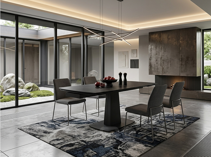 Стол BALDE 120 MATT BLACK MARBLE SOLID CERAMIC / BLACK, ®DISAUR