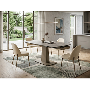 Стол BALDE 120 MATT LATTE STONE SOLID CERAMIC/ TAUPE, ®DISAUR