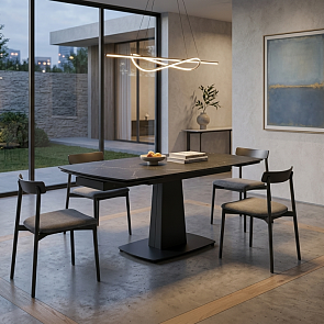 Стол BALDE 140 MATT BLACK MARBLE SOLID CERAMIC / BLACK, ®DISAUR