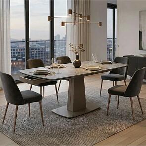 Стол BALDE 140 MATT LATTE STONE SOLID CERAMIC / TAUPE, ®DISAUR