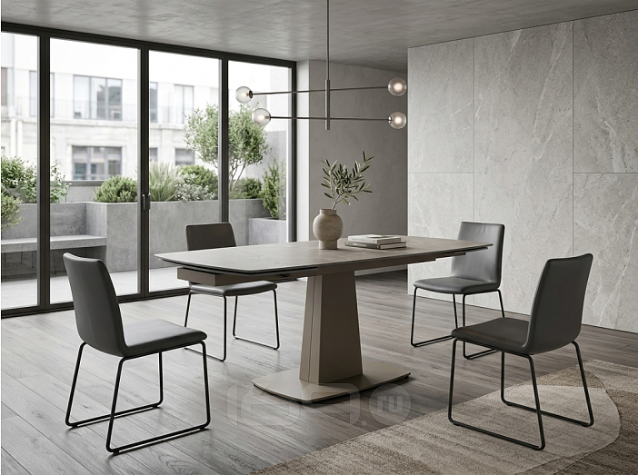 Стол BALDE 140 MATT LATTE STONE SOLID CERAMIC / TAUPE, ®DISAUR