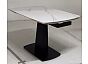 Стол BALDE 140 MATT WHITE MARBLE SOLID CERAMIC / BLACK, ®DISAUR