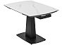 Стол BALDE 140 MATT WHITE MARBLE SOLID CERAMIC / BLACK, ®DISAUR