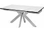 Стол BELLUNO 160 MARBLES KL-99 Белый мрамор матовый, итальянская керамика/ белый каркас, ®DISAUR