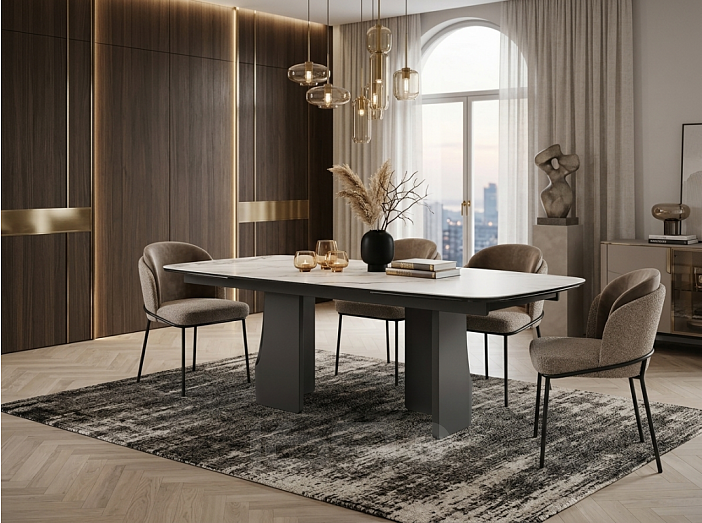 Стол BIRGER 200 KL-188 Контрастный мрамор, итальянская керамика, ®DISAUR