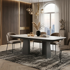 Стол BIRGER 200 KL-188 Контрастный мрамор, итальянская керамика, ®DISAUR
