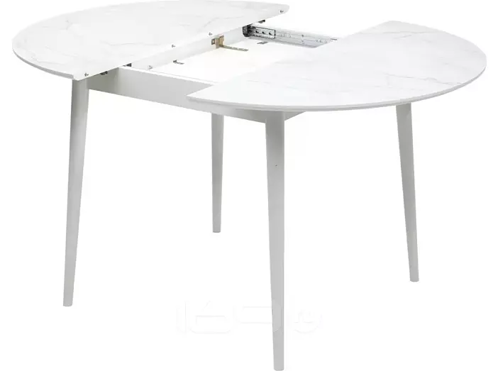 Стол BOLERO 105 см Жемчужный Перито (Белый Мрамор), HPL / Белый М-City
