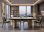 Стол BRONTE 200 раскладной KL-188 Контрастный мрамор матовый, итальянская керамика/ Шампань, ®DISAUR