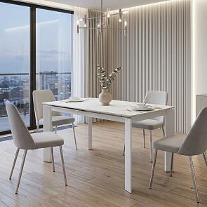 Стол CORNER 120 GLOSS GOLDEN JADE SOLID CERAMIC / WHITE