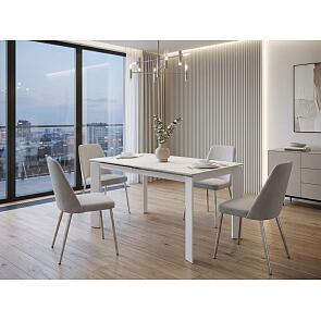 Стол CORNER 120 GLOSS GOLDEN JADE SOLID CERAMIC / WHITE