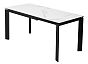 Стол CORNER 120 HIGH GLOSS STATUARIO керамика, стекло/ черный каркас