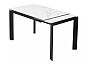 Стол CORNER 120 HIGH GLOSS STATUARIO керамика, стекло/ черный каркас