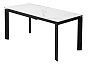 Стол CORNER 120 HIGH GLOSS STATUARIO керамика, стекло/ черный каркас