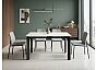 Стол CORNER 120 MATT WHITE MARBLE SOLID CERAMIC / BLACK