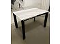Стол CORNER 120 MATT WHITE MARBLE SOLID CERAMIC / BLACK