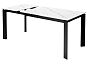 Стол CORNER 120 MATT WHITE MARBLE SOLID CERAMIC / BLACK