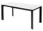 Стол CORNER 120 MATT WHITE MARBLE SOLID CERAMIC / BLACK