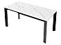 Стол CORNER 120 MATT WHITE MARBLE SOLID CERAMIC / BLACK
