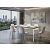 Стол CREMONA 140 HIGH GLOSS STATUARIO Белый мрамор глянцевый, керамика/ белый каркас, ®DISAUR