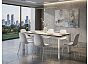 Стол CREMONA 140 HIGH GLOSS STATUARIO Белый мрамор глянцевый, керамика/ белый каркас, ®DISAUR