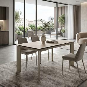Стол CREMONA 140 KL-105, итальянская керамика / Тауп